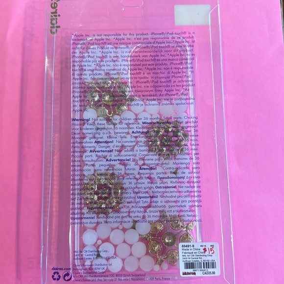 Crystal & Pearl Flowers Bling Phone Case - Fits iPhone® 13 Pro Max Claire’s NWT - Picture 3 of 6